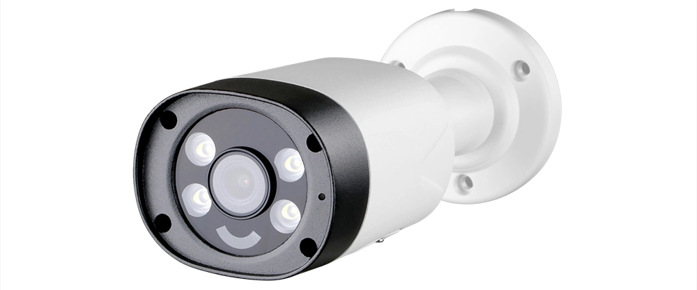 Full Color IP Poe Network CCTV Security IP Camera with Hikvision Protocol Red Blue Light Audio Alarm Motion Detection